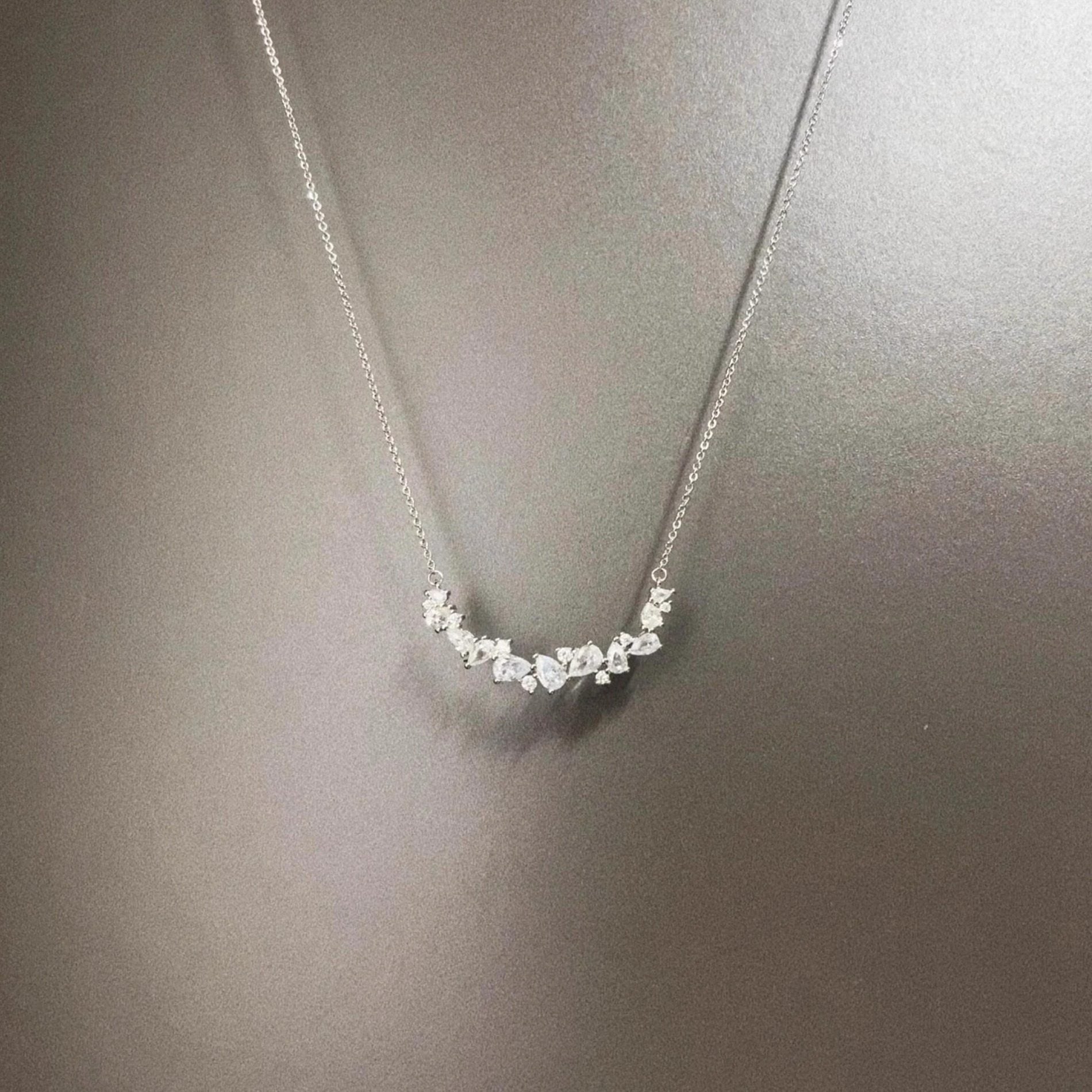Vintage Zircon wisteria flowerl necklace