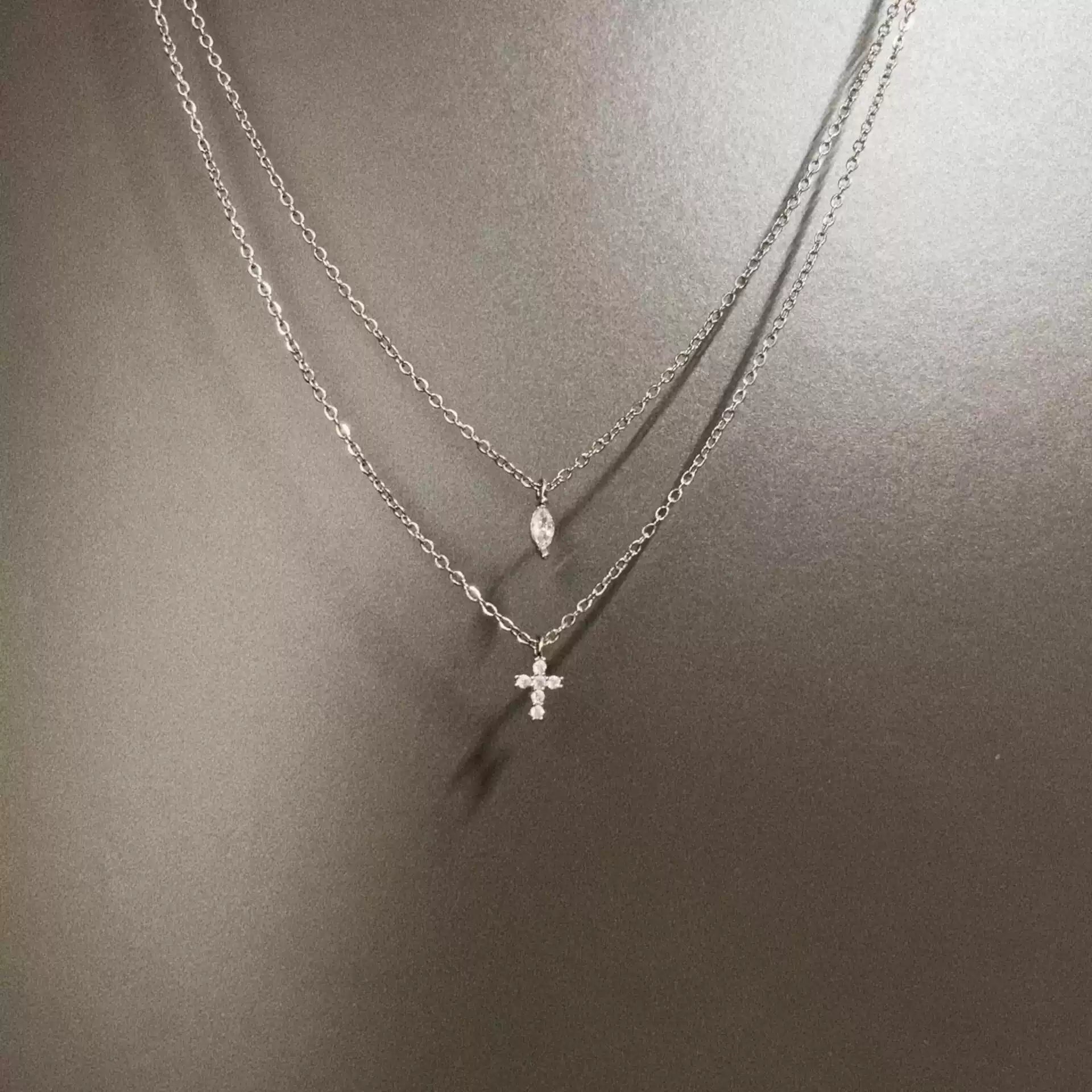 Vintage Galaxy Star Cross Necklace