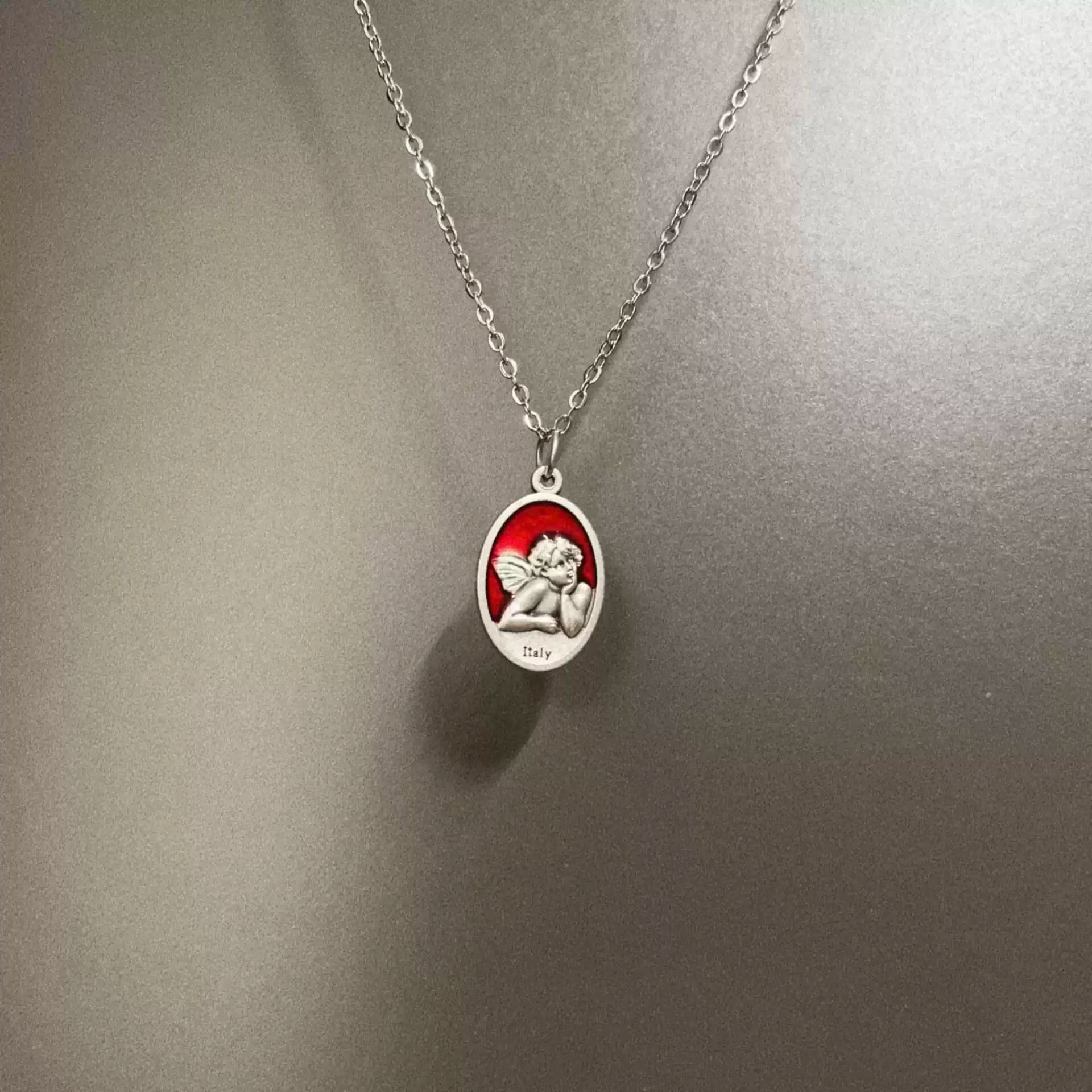 Vintage Guardian Angel Necklace