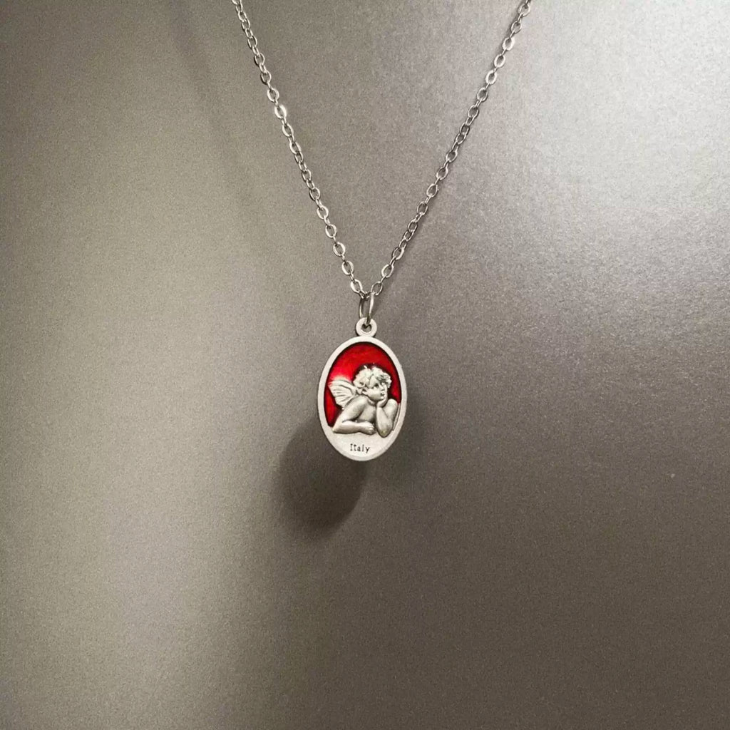 Vintage Guardian Angel Necklace