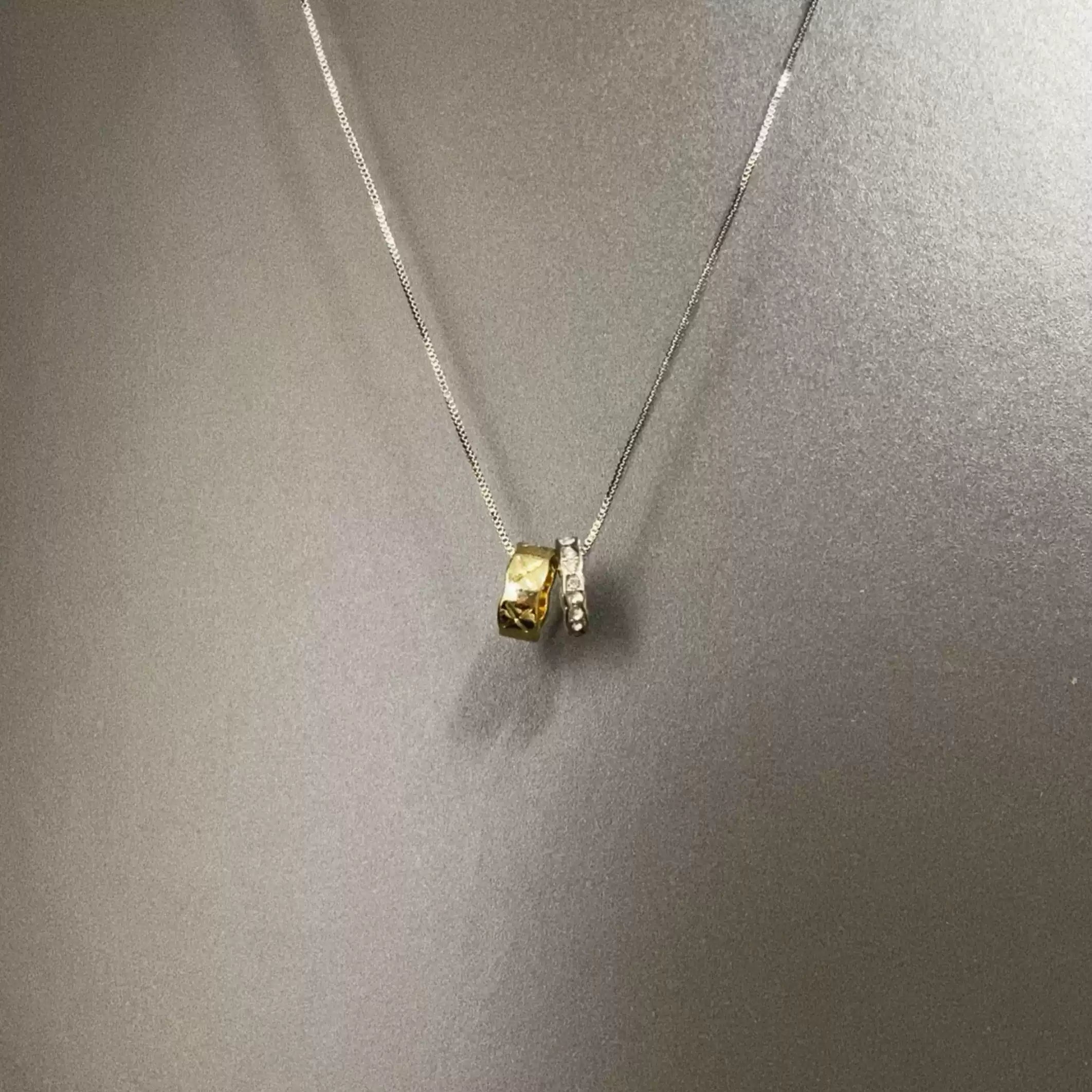 Vintage Closed Moon Twins Necklace