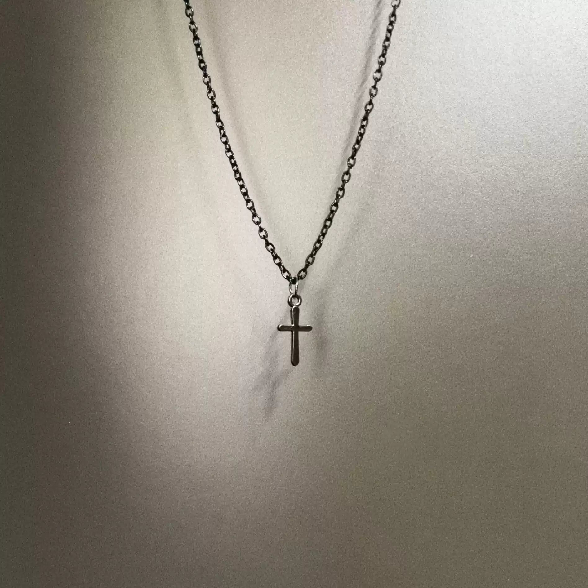 Vintage Black Cross Necklace