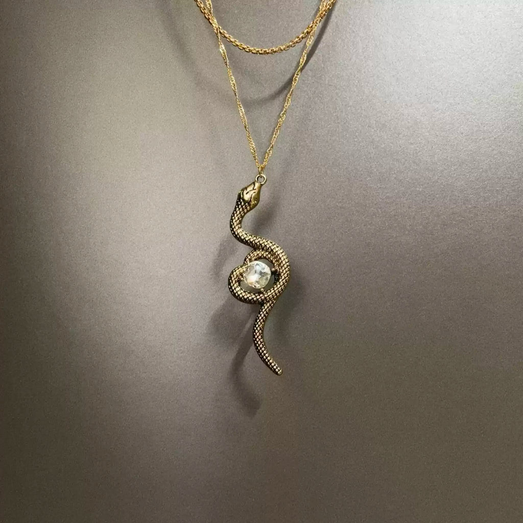 Vintage Jinsha Spirit Snake Necklace