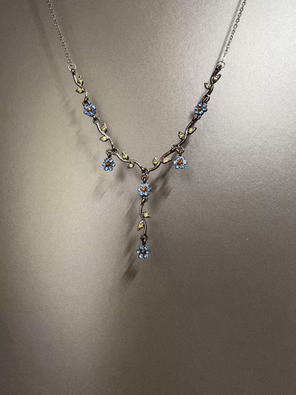 Vintage Purple Orchid Necklace