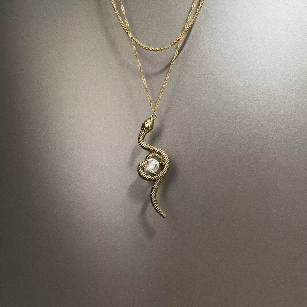 Vintage Jinsha Spirit Snake Necklace