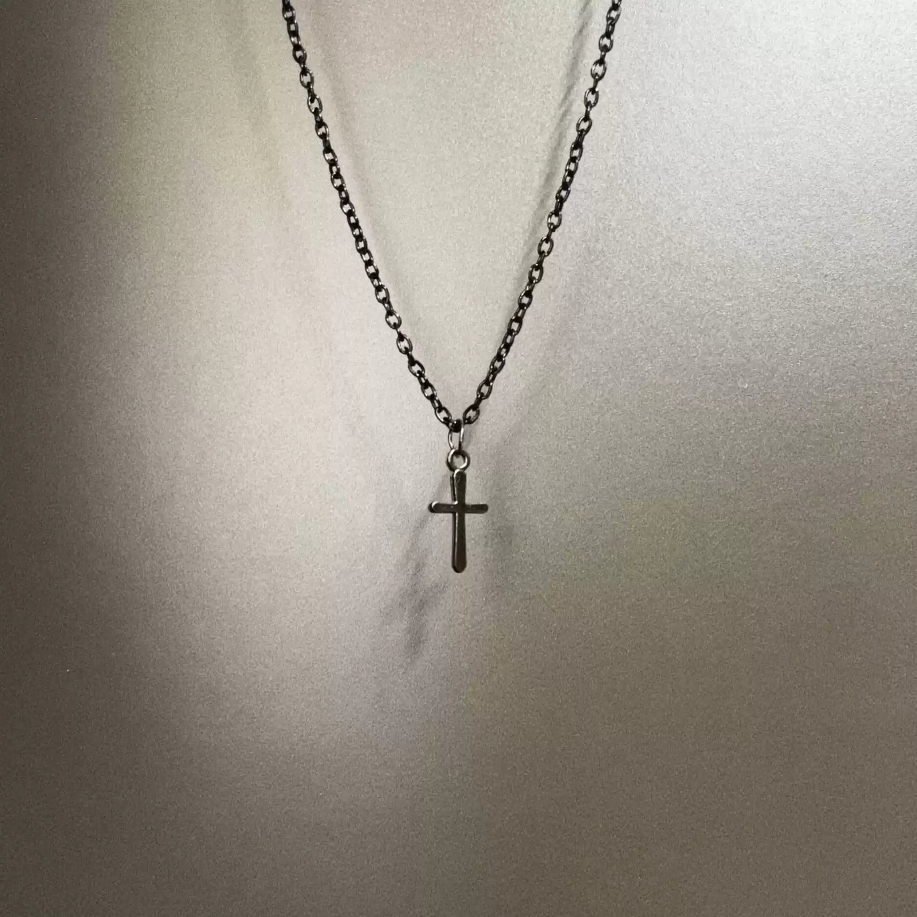Vintage Black Cross Necklace
