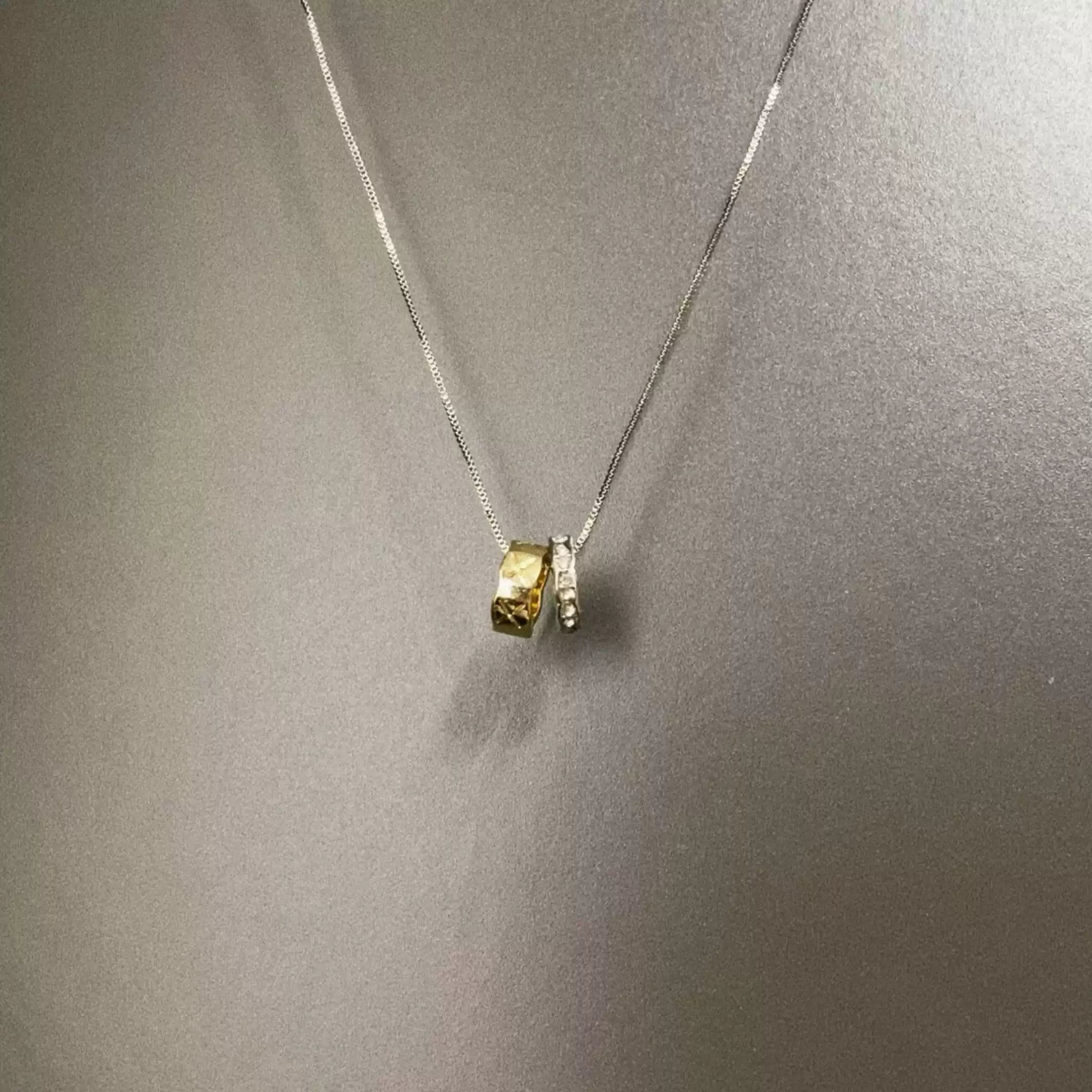 Vintage Closed Moon Twins Necklace