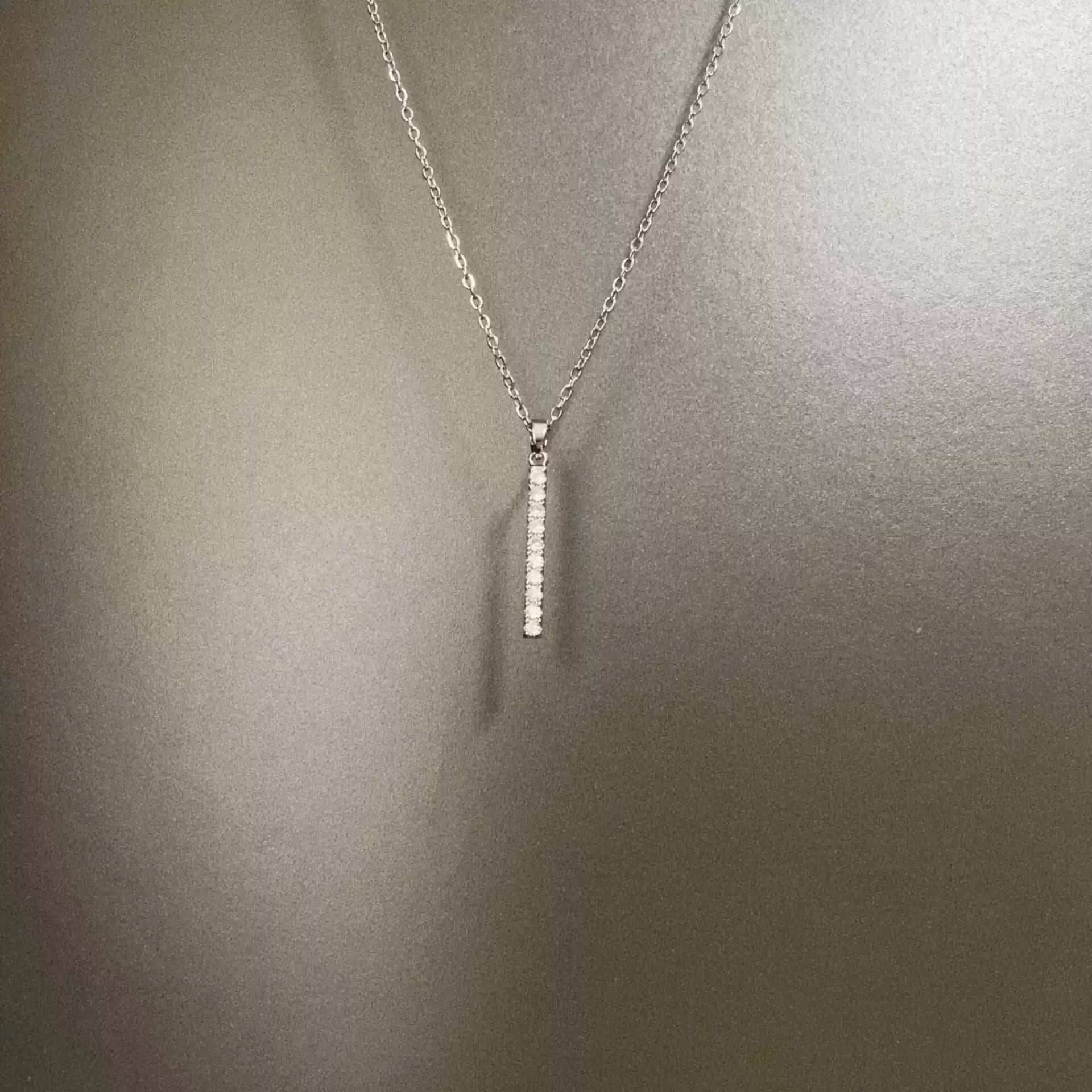 Vintage One-word Zircon Necklace