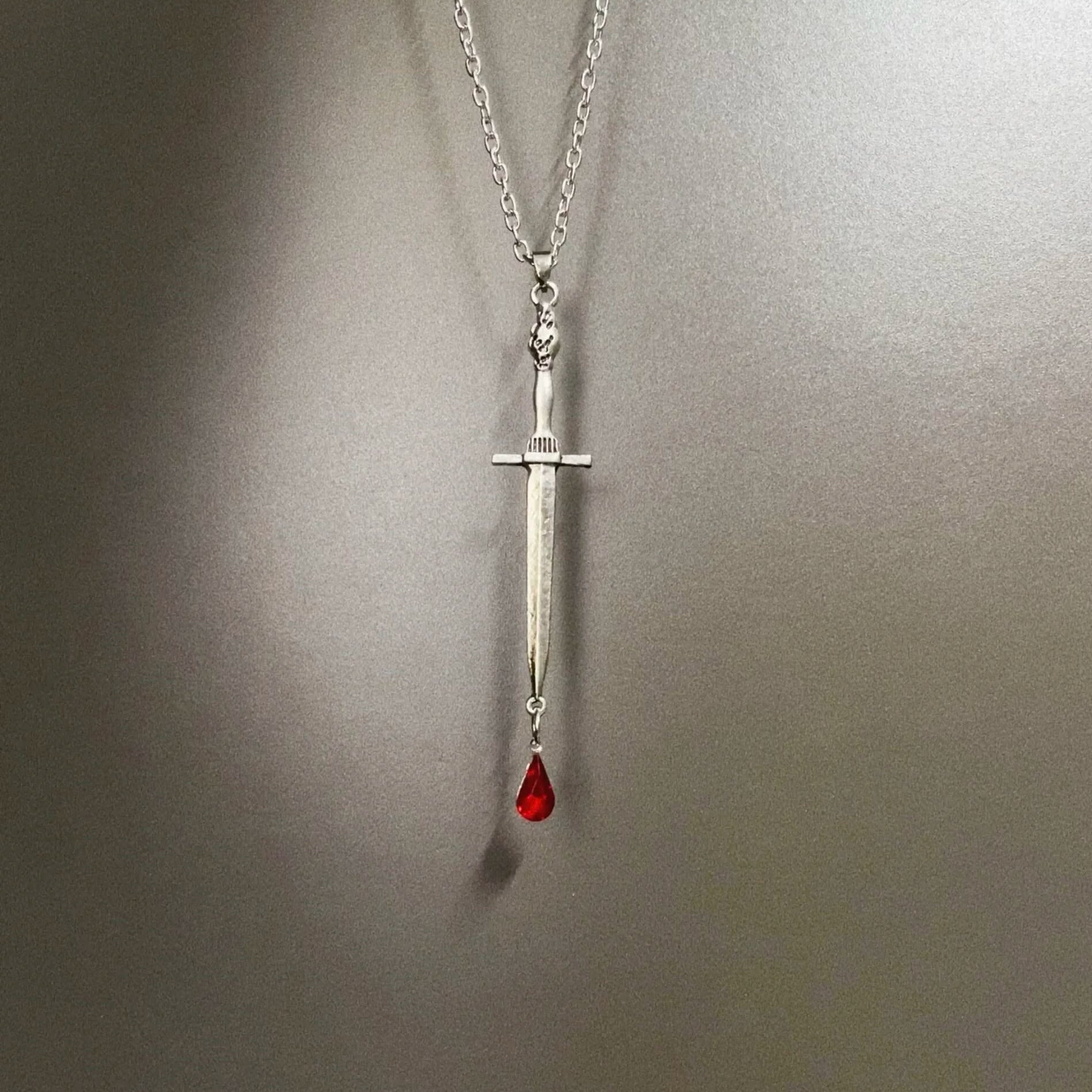 Vintage Red Water Droplets Necklace