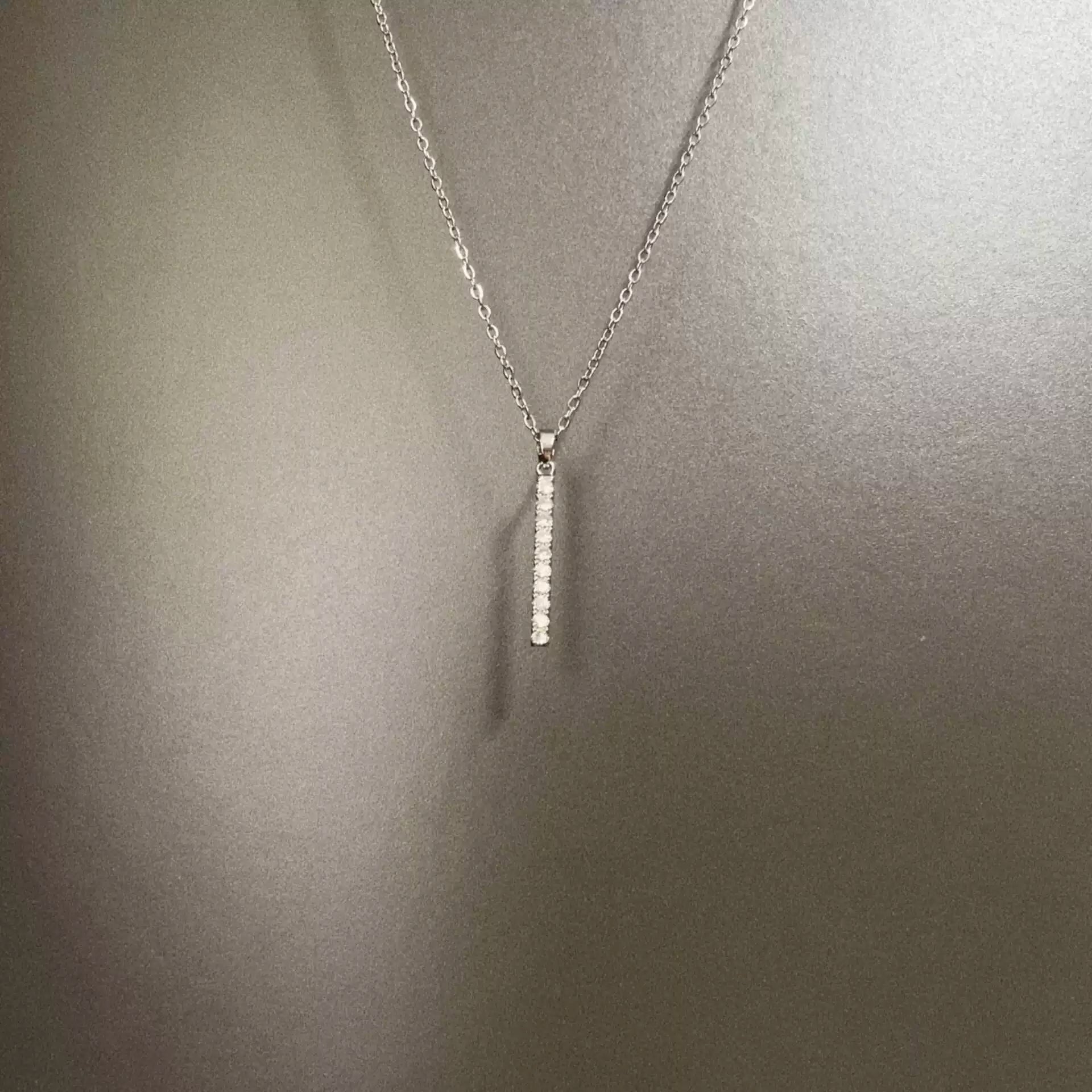 Vintage One-word Zircon Necklace