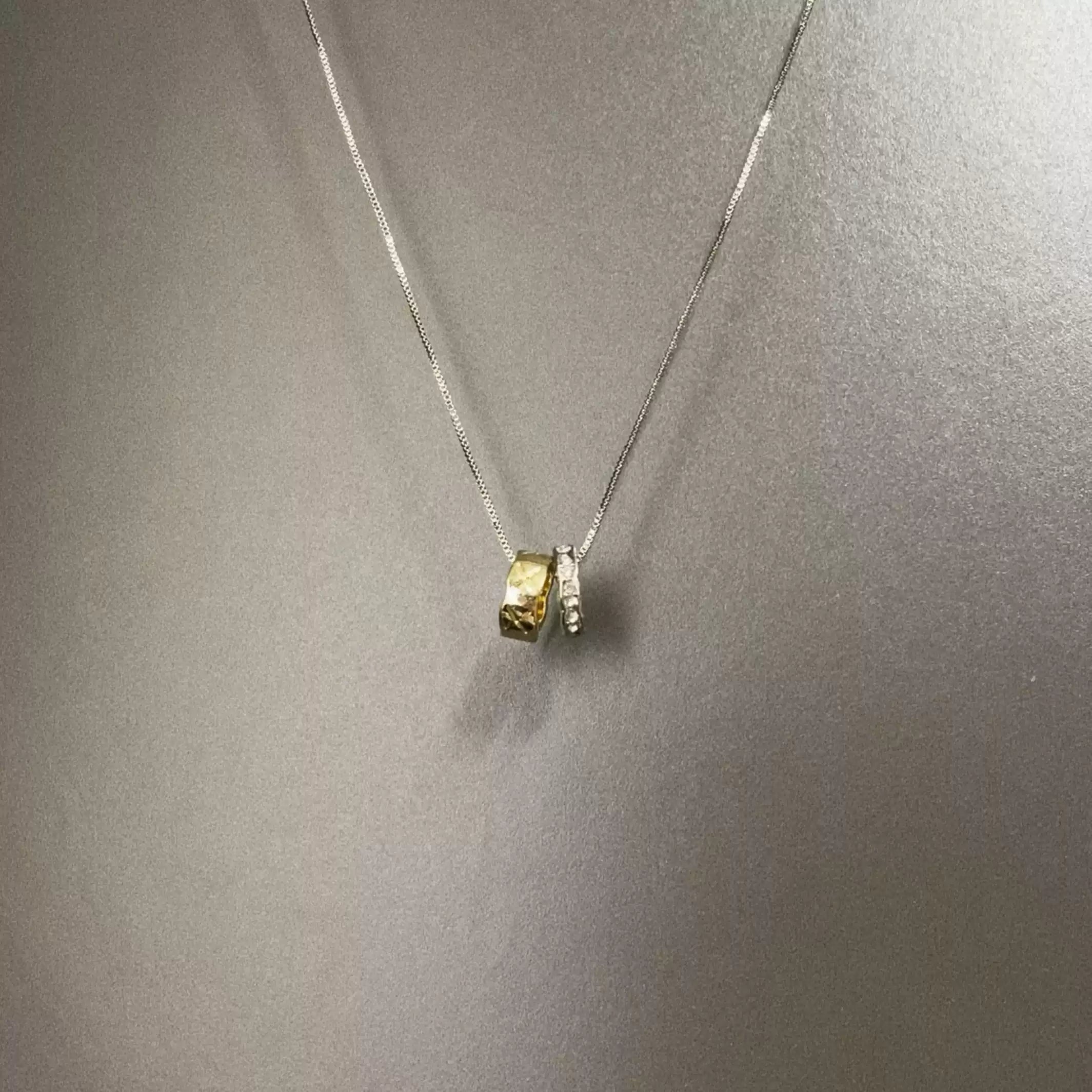 Vintage Closed Moon Twins Necklace