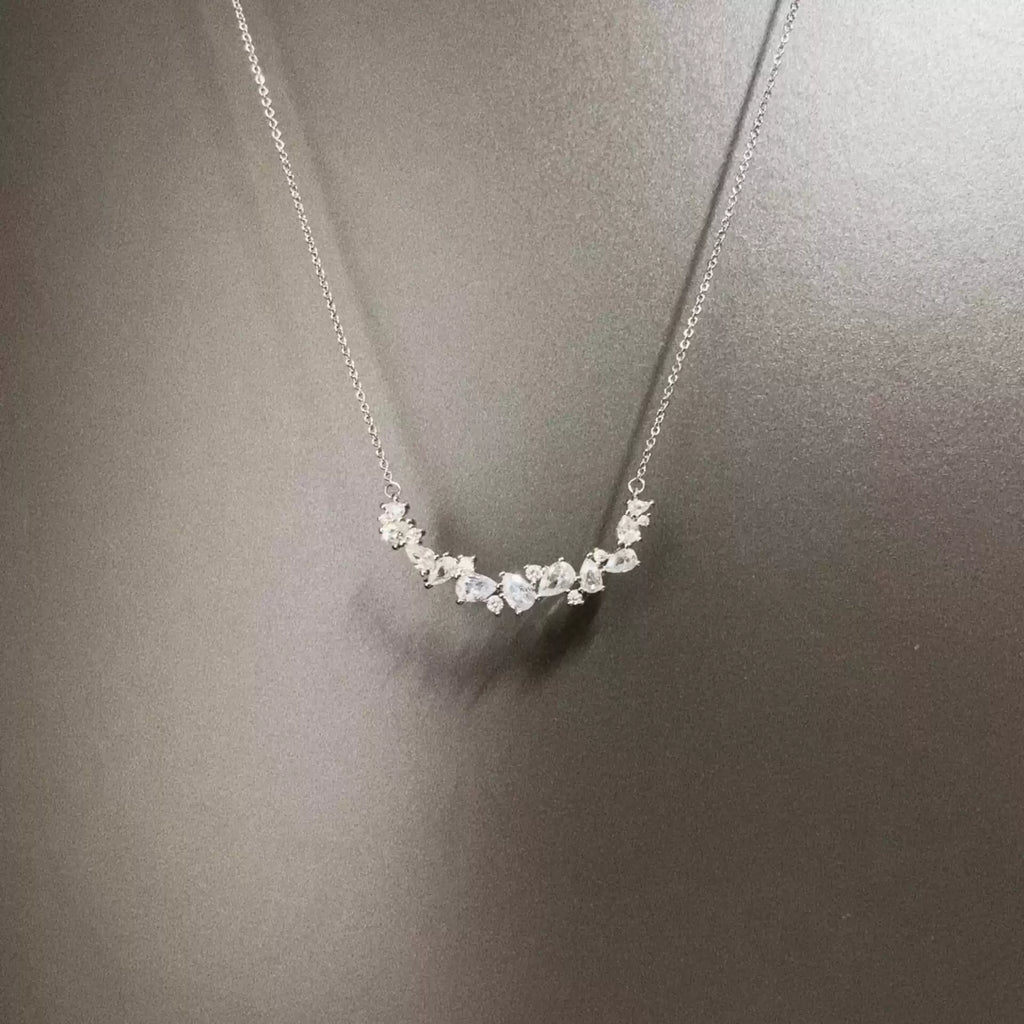 Vintage Zircon wisteria flower necklace