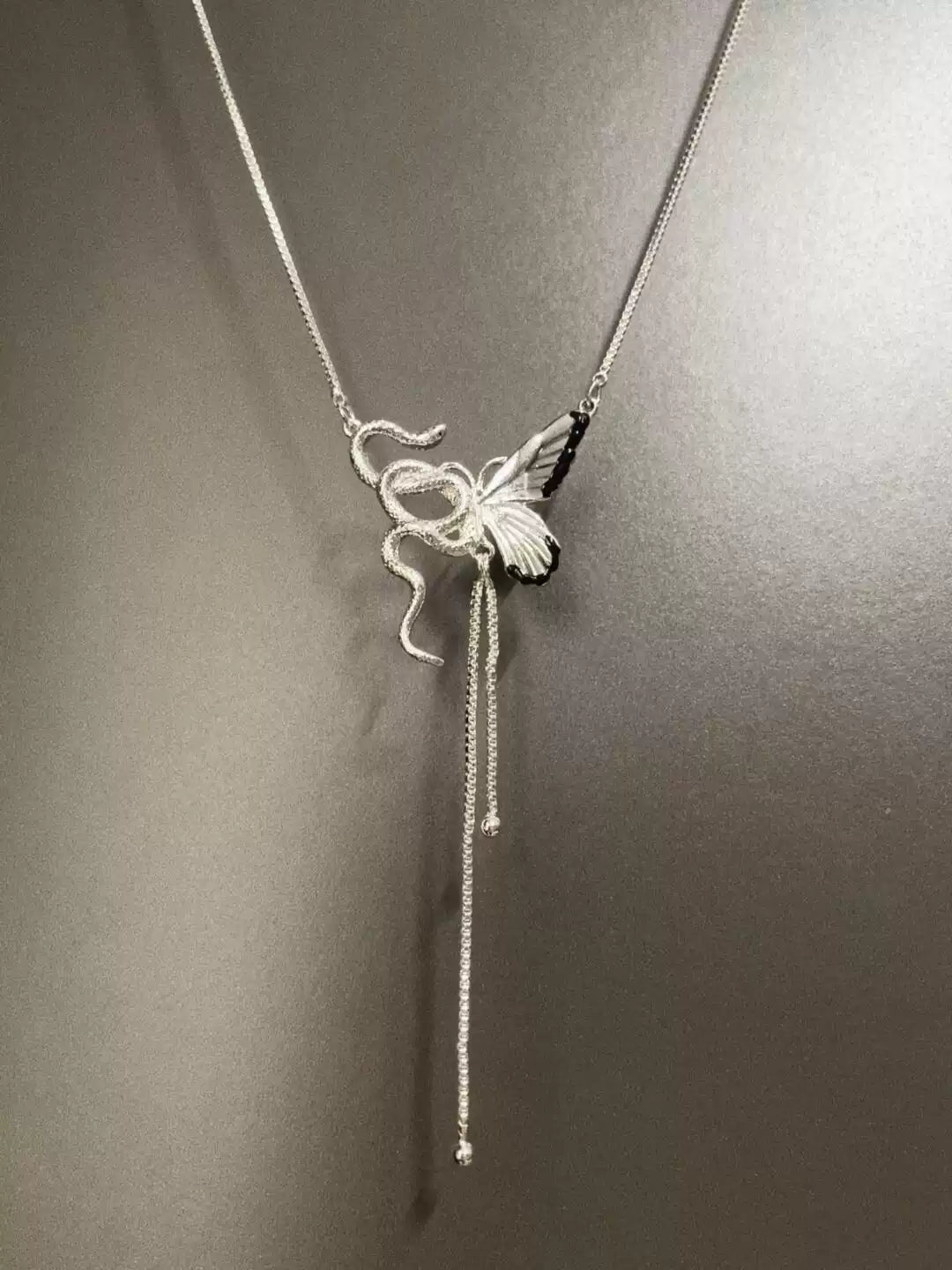 Vintage Snakes and Butterflies Necklace