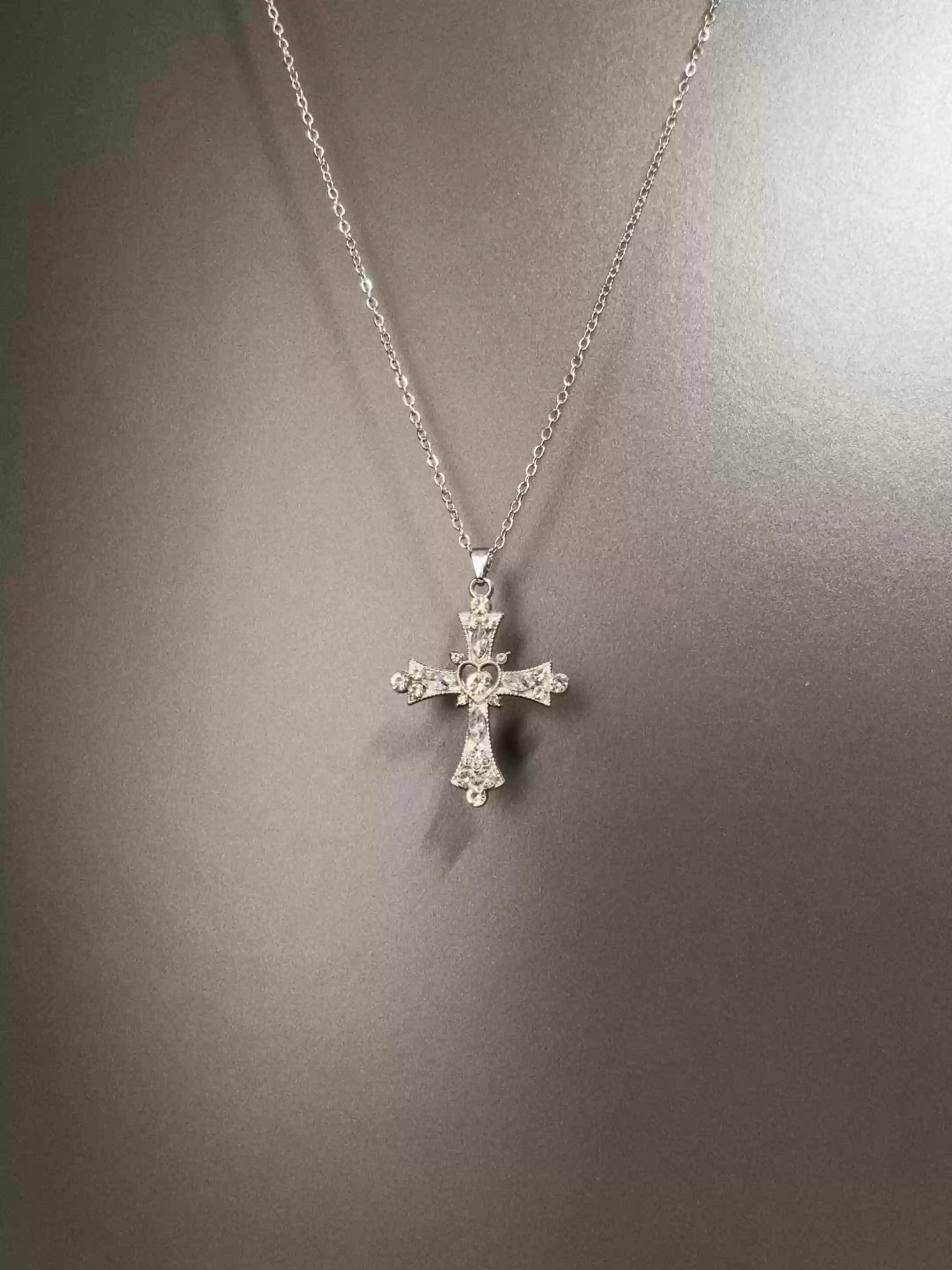 Vintage Loyal Love Cross Necklace
