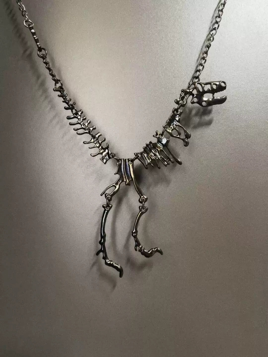 Vintage Dragon Skeleton Necklace